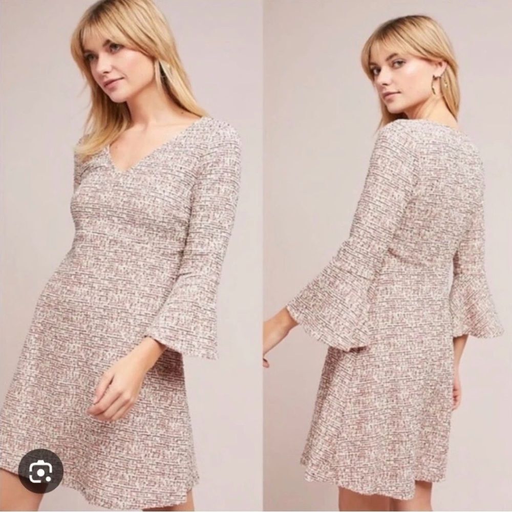 Anthropologie Maeve Susie Tweed Swing Dress Sz L